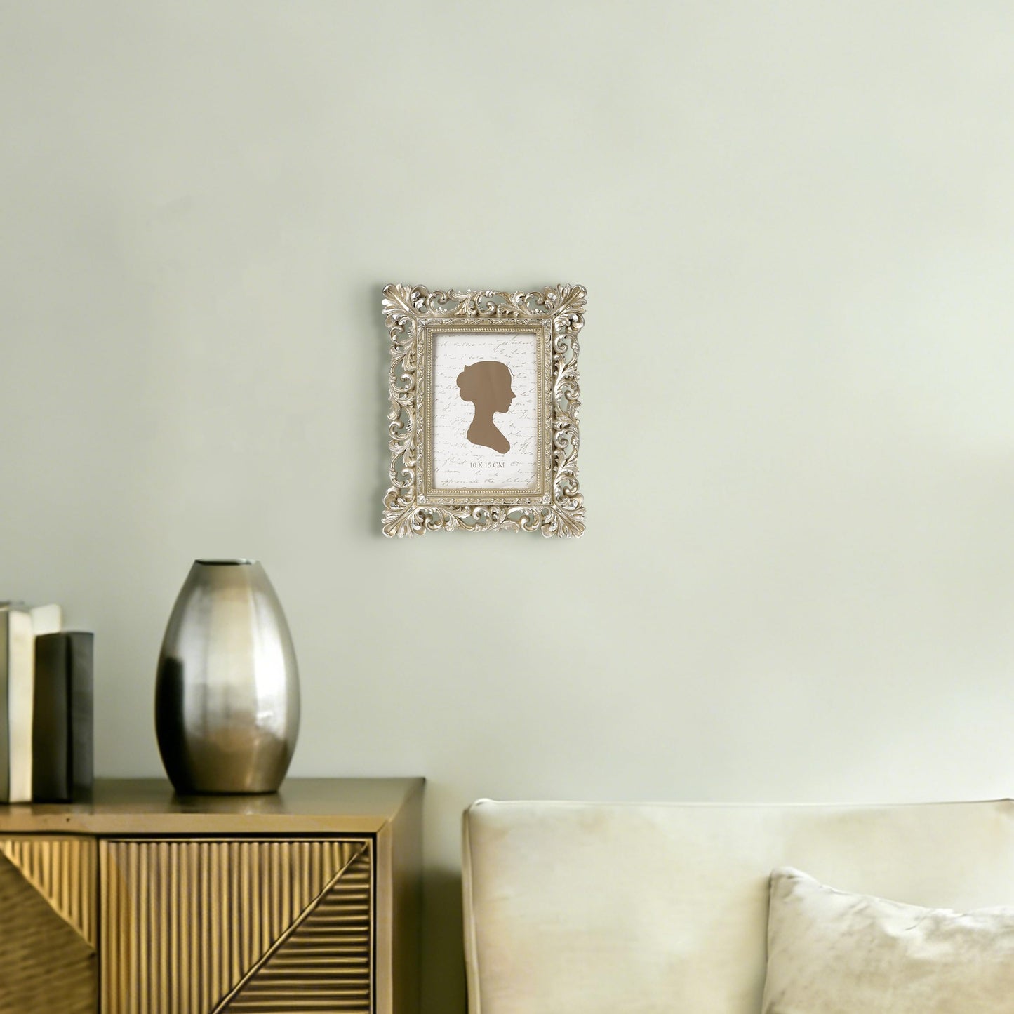 Sunlit Vintage Picture Frame 4x4 Inch, Luxury Antique Square Photo Frames with Glass Front, Photo Display, Tabletop Wall Hanging, Gift Ideas, Antique Gold Silver