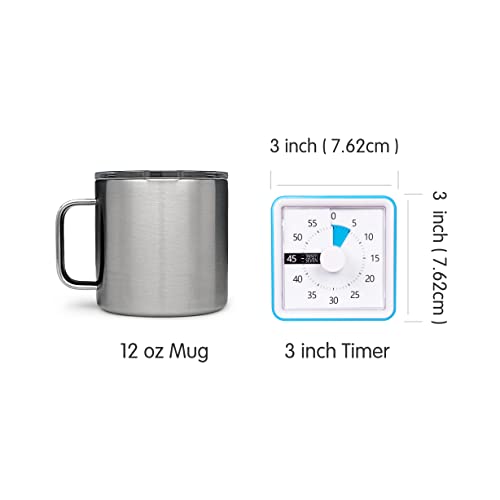 Visual Timer with Protective Case, 60-Minute Countdown Timer for Kids Autism ADHD Classroom Home Office, Countdown Clock for Teaching Work Meeting Time Management, Navy Blue/Colorful