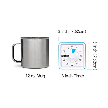 Visual Timer with Protective Case, 60-Minute Countdown Timer for Kids Autism ADHD Classroom Home Office, Countdown Clock for Teaching Work Meeting Time Management, Navy Blue/Colorful