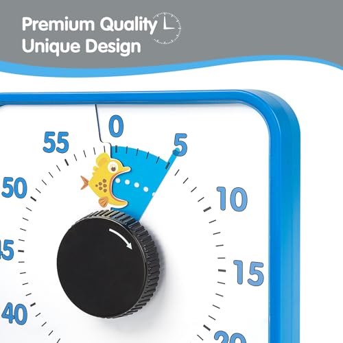 Visual Timer 7.5 inch, 60-Minute Countdown Timer for Kids Classroom Teaching Tool Office Meeting, Mechanical Countdown Clock for Exam Time Management Magnetic Kitchen Timer, Purple