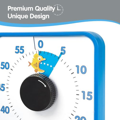 Visual Timer 7.5 inch, 60-Minute Countdown Timer for Kids Classroom Teaching Tool Office Meeting, Mechanical Countdown Clock for Exam Time Management Magnetic Kitchen Timer, Purple