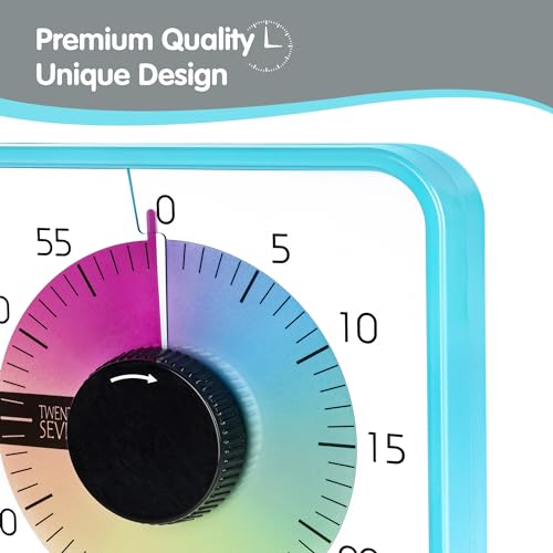 Visual Timer 7.5 inch, 60-Minute Countdown Timer for Kids Classroom Teaching Tool Office Meeting, Mechanical Countdown Clock for Exam Time Management Magnetic Kitchen Timer, Purple