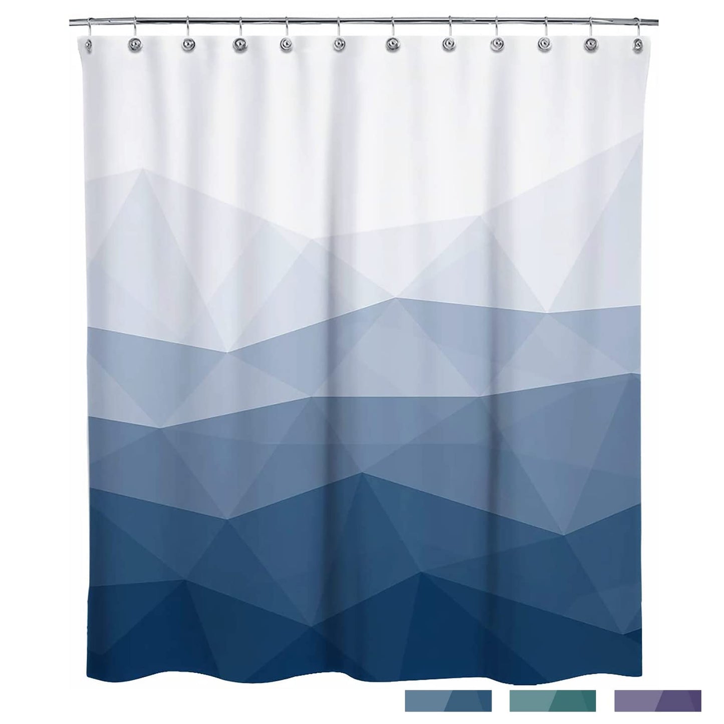 Sunlit Designer Popular Shower Curtain, Ombre Blue Fabric Contemporary Shower Curtains for Bathroom Décor
