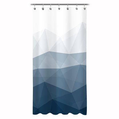 Sunlit Designer Popular Shower Curtain, Ombre Blue Fabric Contemporary Shower Curtains for Bathroom Décor