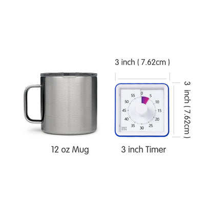 Visual Timer with Protective Case, 60-Minute Countdown Timer for Kids Autism ADHD Classroom Home Office, Countdown Clock for Teaching Work Meeting Time Management, Navy Blue/Colorful