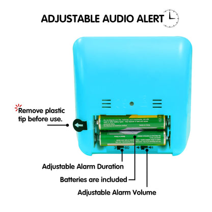 Visual Timer with Protective Case, 60-Minute Countdown Timer for Kids Autism ADHD Classroom Home Office, Countdown Clock for Teaching Work Meeting Time Management, Navy Blue/Colorful