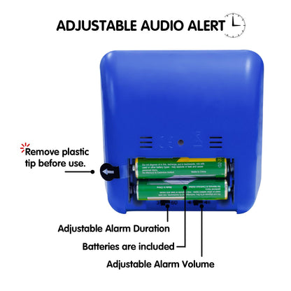 Visual Timer with Protective Case, 60-Minute Countdown Timer for Kids Autism ADHD Classroom Home Office, Countdown Clock for Teaching Work Meeting Time Management, Navy Blue/Colorful