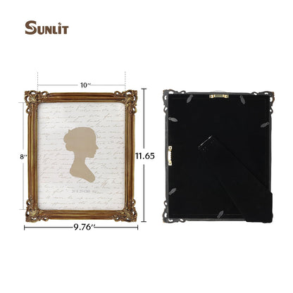 Sunlit Vintage Picture Frame 4x6 Inch, Luxury Antique Photo Frames with Glass Front, Photo Display, Tabletop Wall Hanging, Gift Ideas