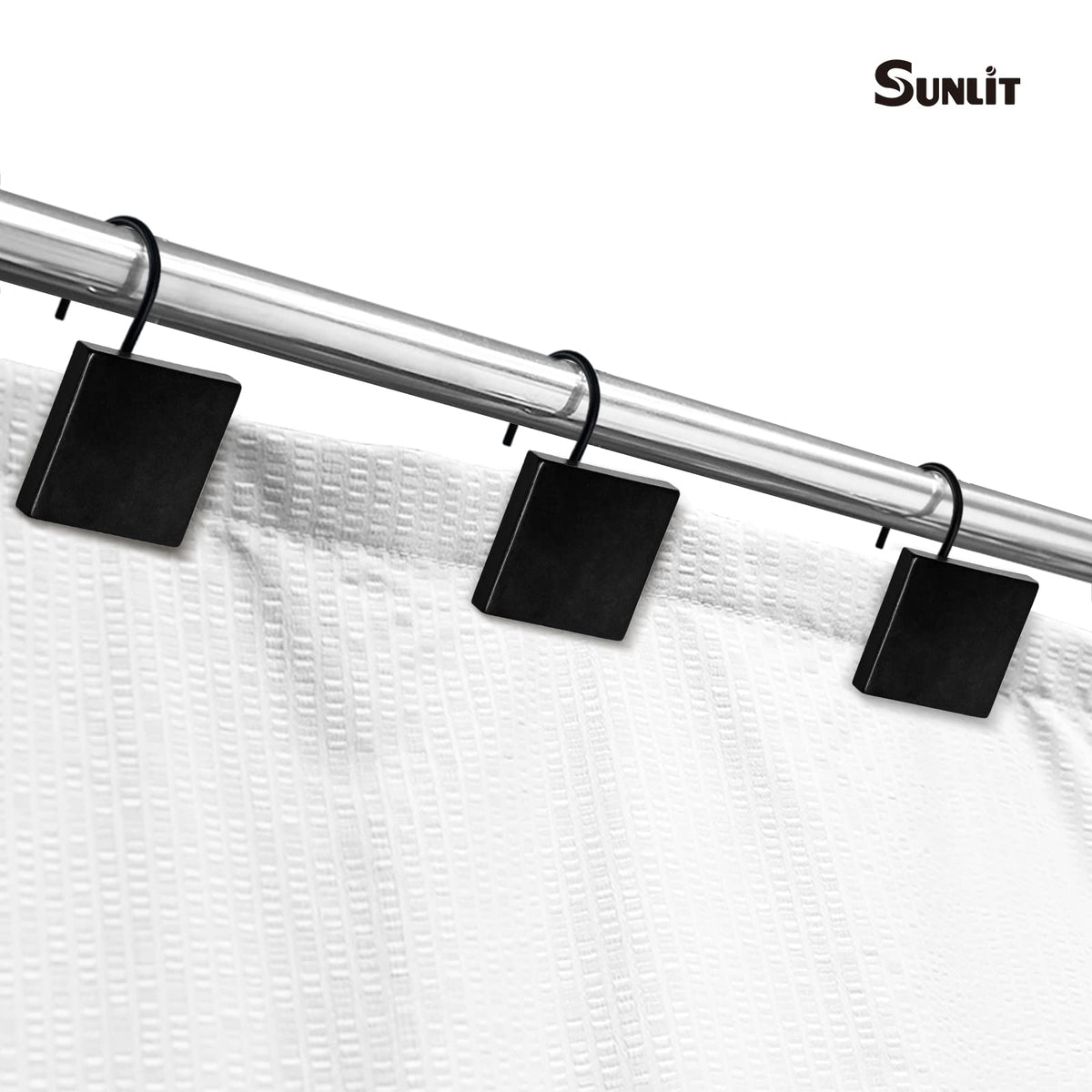 Sunlit Arch Shower Curtain Hooks, Decorative Bathroom Curtain Rings, Green