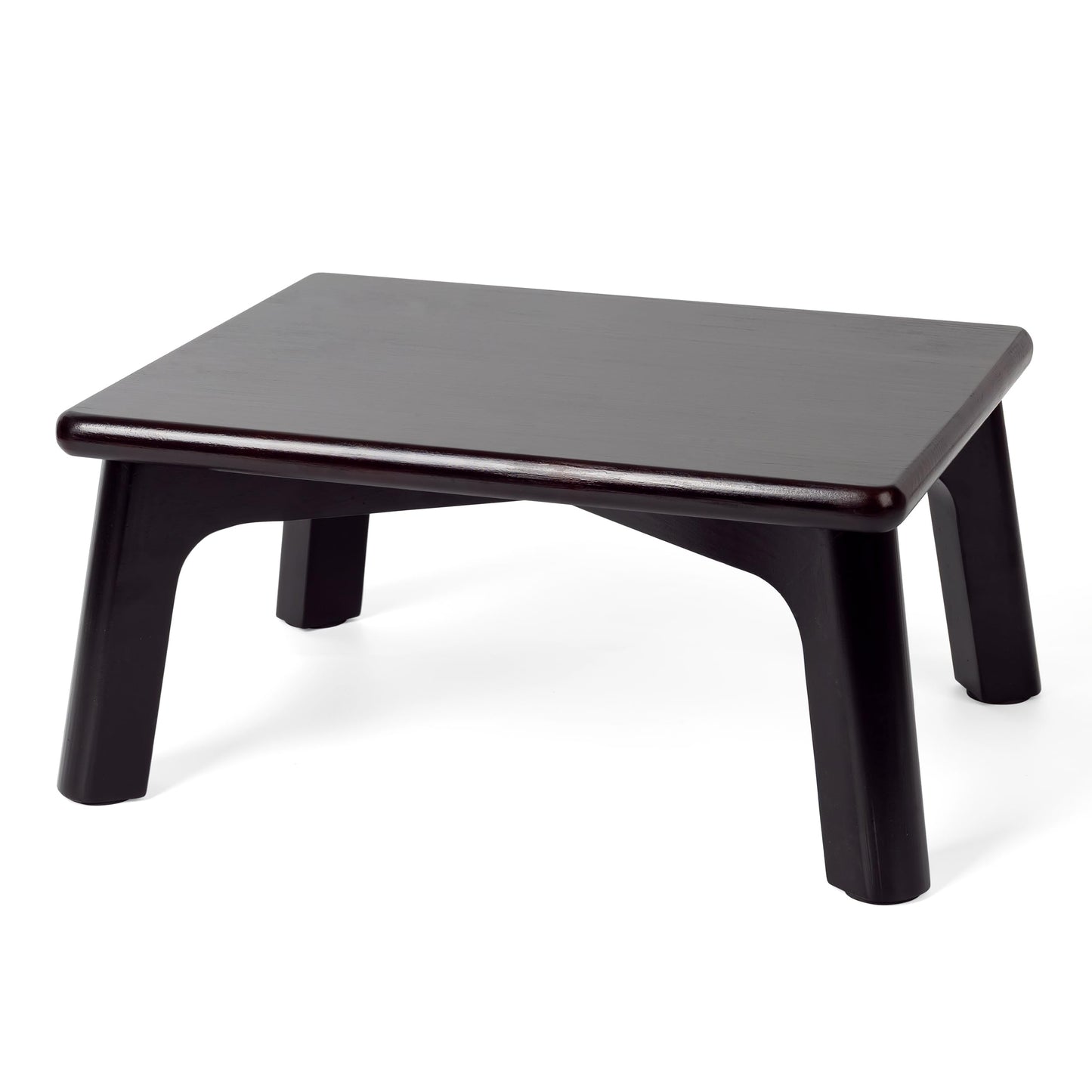 Sunlit One Step Stool, Heavy Duty Bathtub Stool up to 550 lbs, Non-Slip Wood Foot Stool, Wooden Step Stool for Adults, Dark Walnut Bed Step Stools for High Bed, Kitchen Bathroom Bedroom