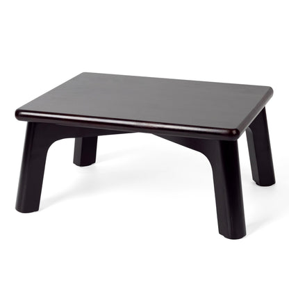 Sunlit One Step Stool, Heavy Duty Bathtub Stool up to 550 lbs, Non-Slip Wood Foot Stool, Wooden Step Stool for Adults, Dark Walnut Bed Step Stools for High Bed, Kitchen Bathroom Bedroom