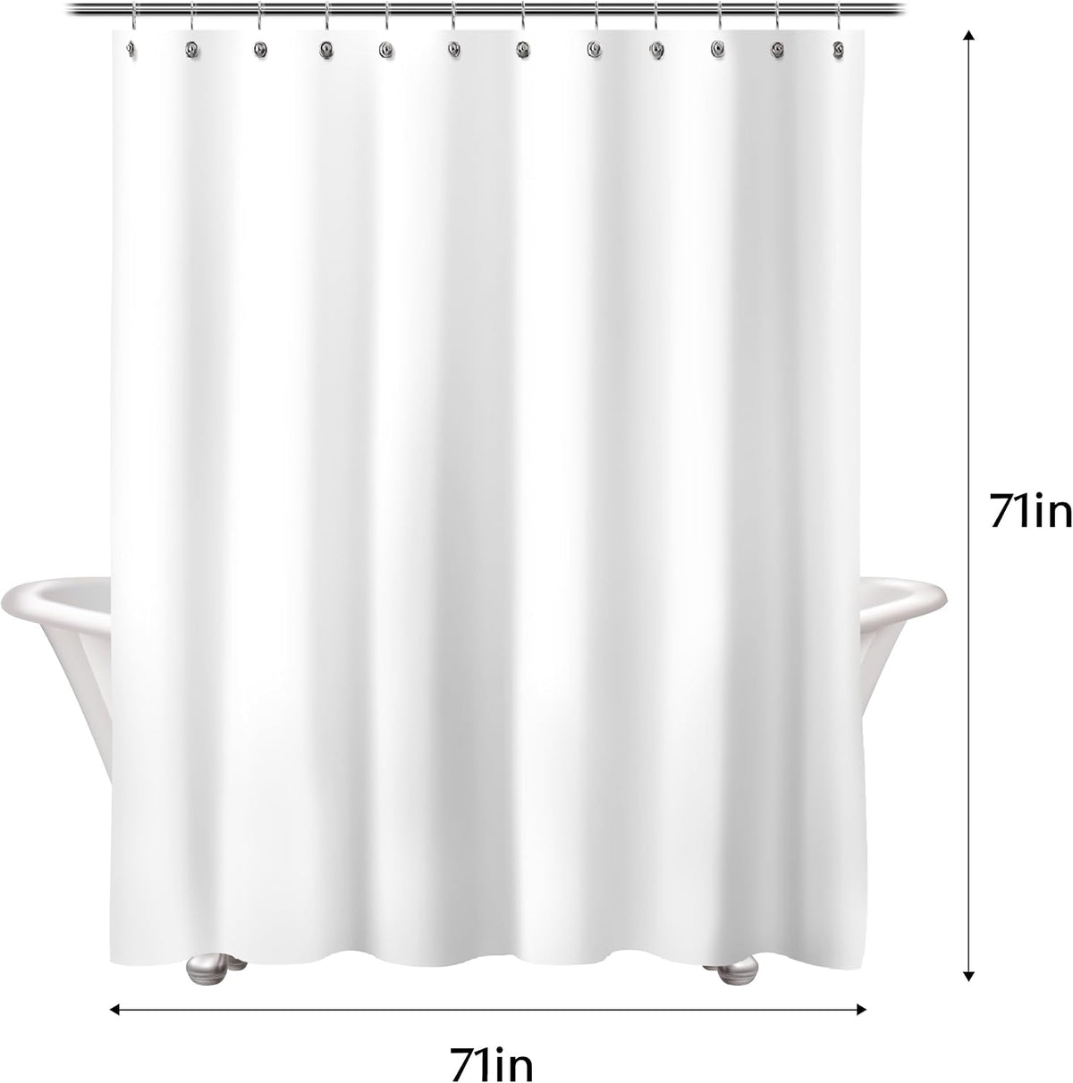 Sunlit Christmas Shower Curtain, Blue and Gray Xmas Trees with Stars and Snow Pattern Shower Curtains for Bathroom Decor, Winter Snowflake Pine Tree Bathroom Curtains, 71x71 Inch