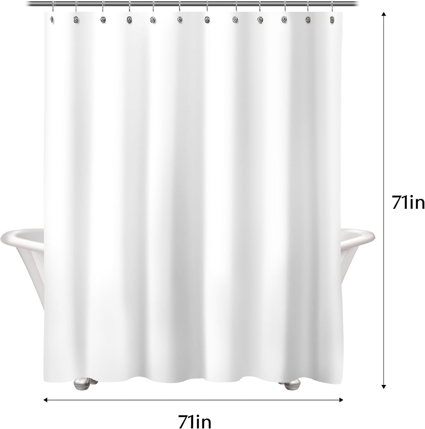 Sunlit Aqua Blue Gray Horizontal Stripes Water-Repellent Fabric Shower Curtain with Reinforced Metal Grommets Refreshing Striped Design Bathroom Decor