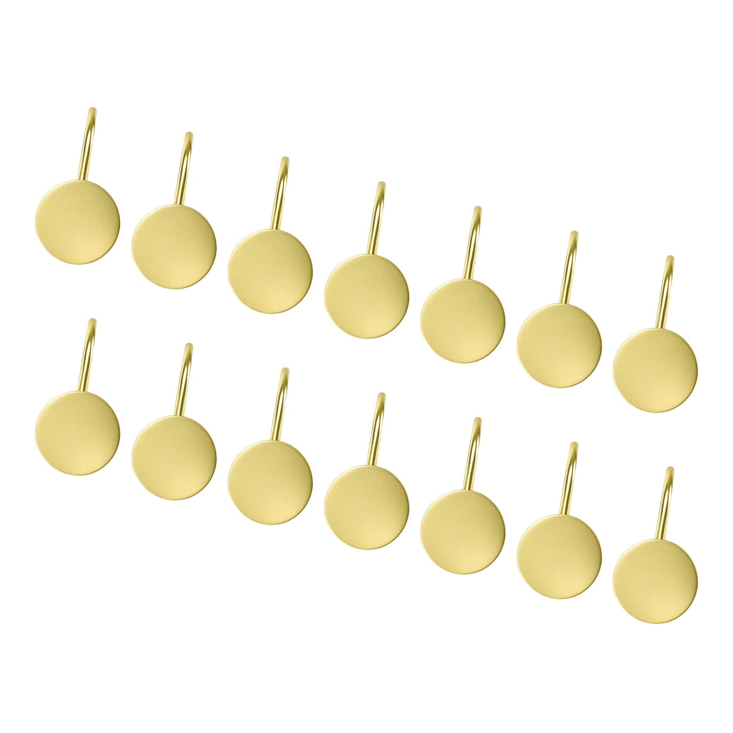 Sunlit Gold Shower Curtain Hooks, Round Metal Home Decorative Shower Curtain Rings for Bathroom, Modern Shower Curtain Hangers Bathroom Accessories, Set of 12