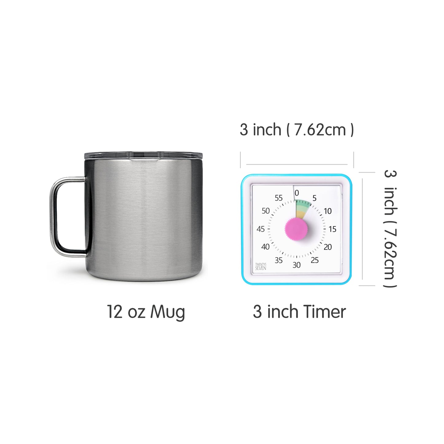 Visual Timer with Protective Case, 60-Minute Countdown Timer for Kids Autism ADHD Classroom Home Office, Countdown Clock for Teaching Work Meeting Time Management, Navy Blue/Colorful