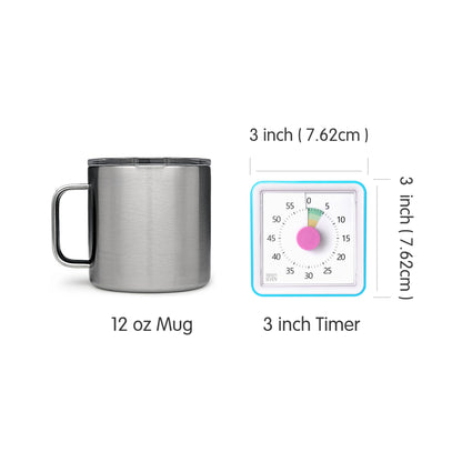 Visual Timer with Protective Case, 60-Minute Countdown Timer for Kids Autism ADHD Classroom Home Office, Countdown Clock for Teaching Work Meeting Time Management, Navy Blue/Colorful