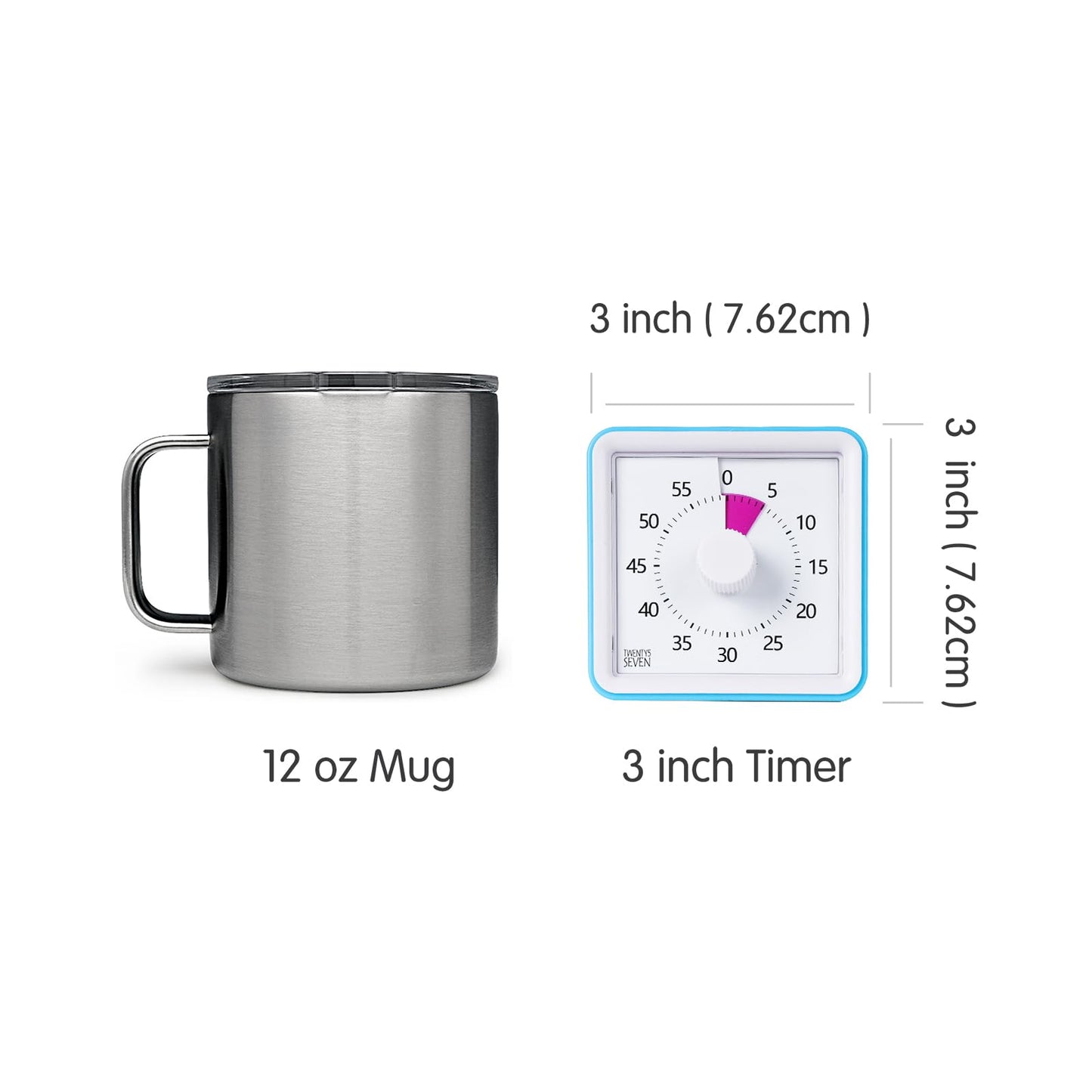 Visual Timer with Protective Case, 60-Minute Countdown Timer for Kids Autism ADHD Classroom Home Office, Countdown Clock for Teaching Work Meeting Time Management, Navy Blue/Colorful