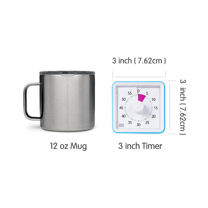 Visual Timer with Protective Case, 60-Minute Countdown Timer for Kids Autism ADHD Classroom Home Office, Countdown Clock for Teaching Work Meeting Time Management, Navy Blue/Colorful