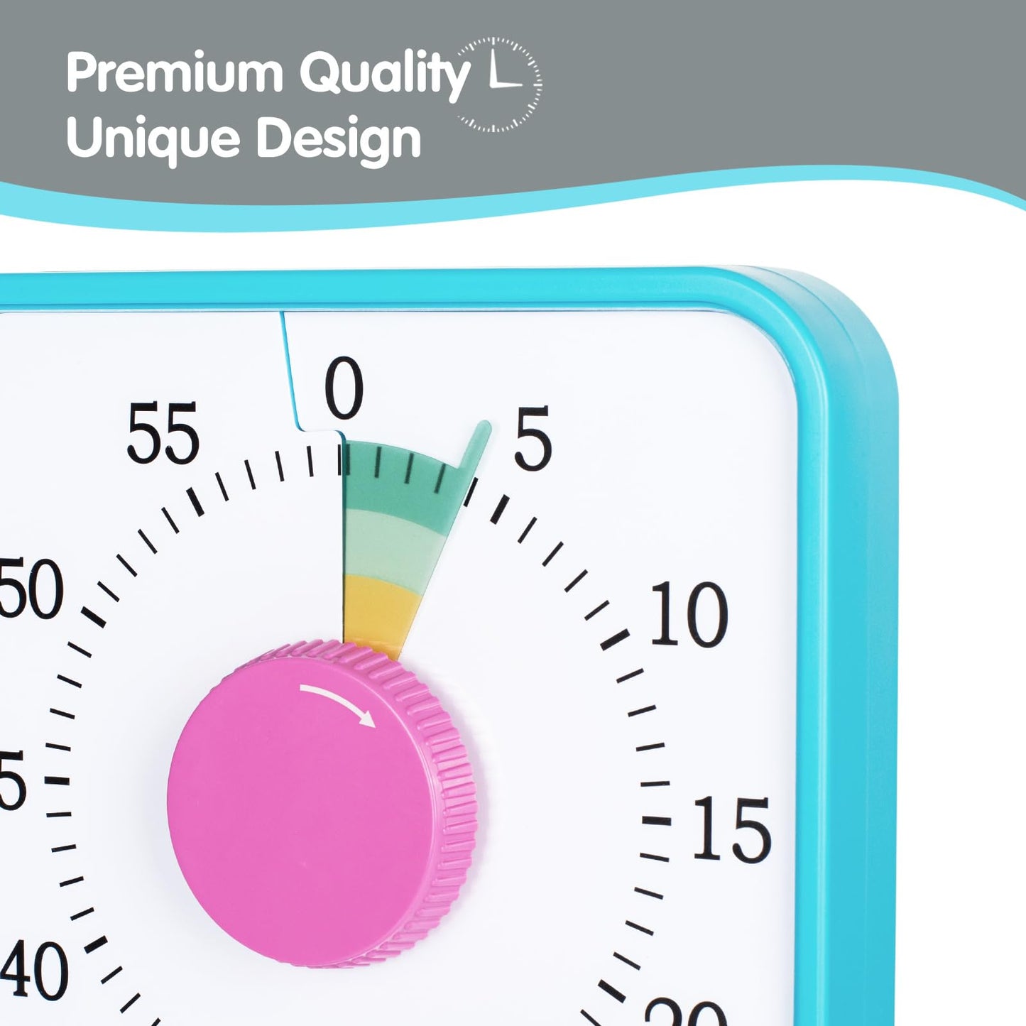 Visual Timer 7.5 inch, 60-Minute Countdown Timer for Kids Classroom Teaching Tool Office Meeting, Mechanical Countdown Clock for Exam Time Management Magnetic Kitchen Timer, Purple