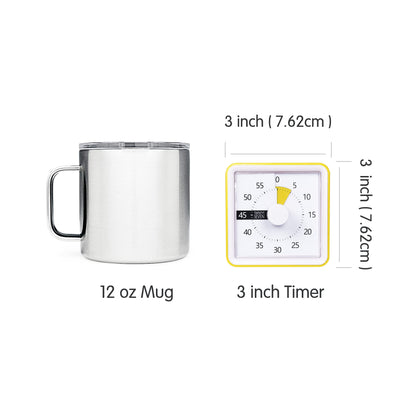 Visual Timer with Protective Case, 60-Minute Countdown Timer for Kids Autism ADHD Classroom Home Office, Countdown Clock for Teaching Work Meeting Time Management, Navy Blue/Colorful