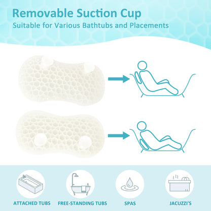 Bath Jello Gel Bath Pillow – Ergonomic Lumbar Support for Bathtub Comfort