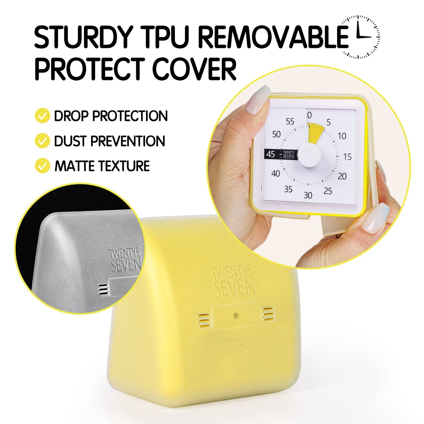 Visual Timer with Protective Case, 60-Minute Countdown Timer for Kids Autism ADHD Classroom Home Office, Countdown Clock for Teaching Work Meeting Time Management, Navy Blue/Colorful