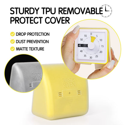 Visual Timer with Protective Case, 60-Minute Countdown Timer for Kids Autism ADHD Classroom Home Office, Countdown Clock for Teaching Work Meeting Time Management, Navy Blue/Colorful