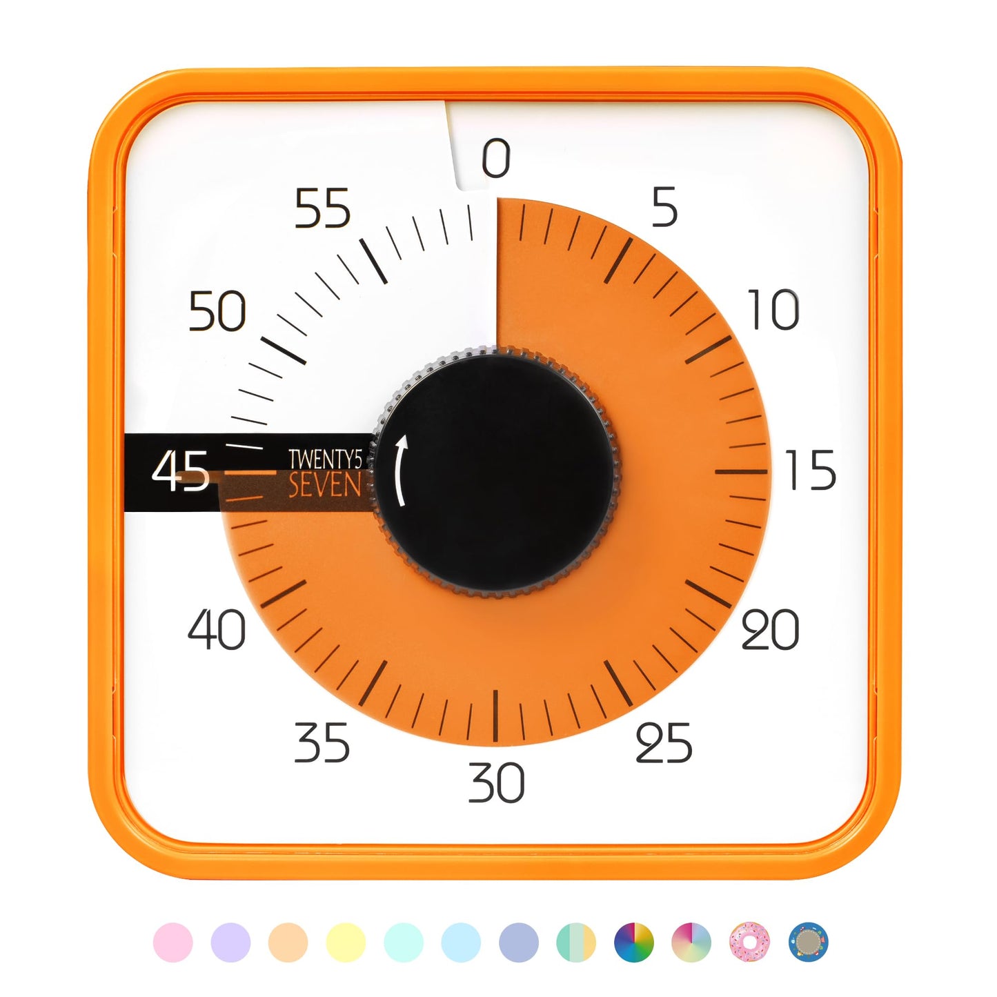TWENTY5 SEVEN Countdown Timer 7.5 inch; 60 Minute 1 Hour Visual Timer – Classroom Teaching Tool Office Meeting, Mechanical Countdown Clock for Kids Exam Time Management Magnetic, Colorful