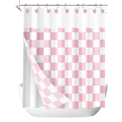Sunlit Cute Bow Knot Shower Curtain Hooks, Home Decorative Shower Curtain Rings for Bathroom, Resin Shower Curtain Hangers Bathroom Accessories, Set of 12, Pink