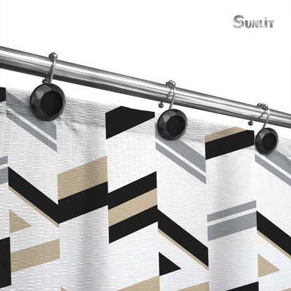 Sunlit Luxury Design Round Clear Diamond Crystal Gem Bling with Glide Balls Double Shower Curtain Hooks, Rust Proof Metal Rhinestones Glam Shower Curtain Rings-12 Pack