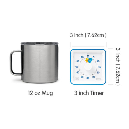 Visual Timer with Protective Case, 60-Minute Countdown Timer for Kids Autism ADHD Classroom Home Office, Countdown Clock for Teaching Work Meeting Time Management, Navy Blue/Colorful