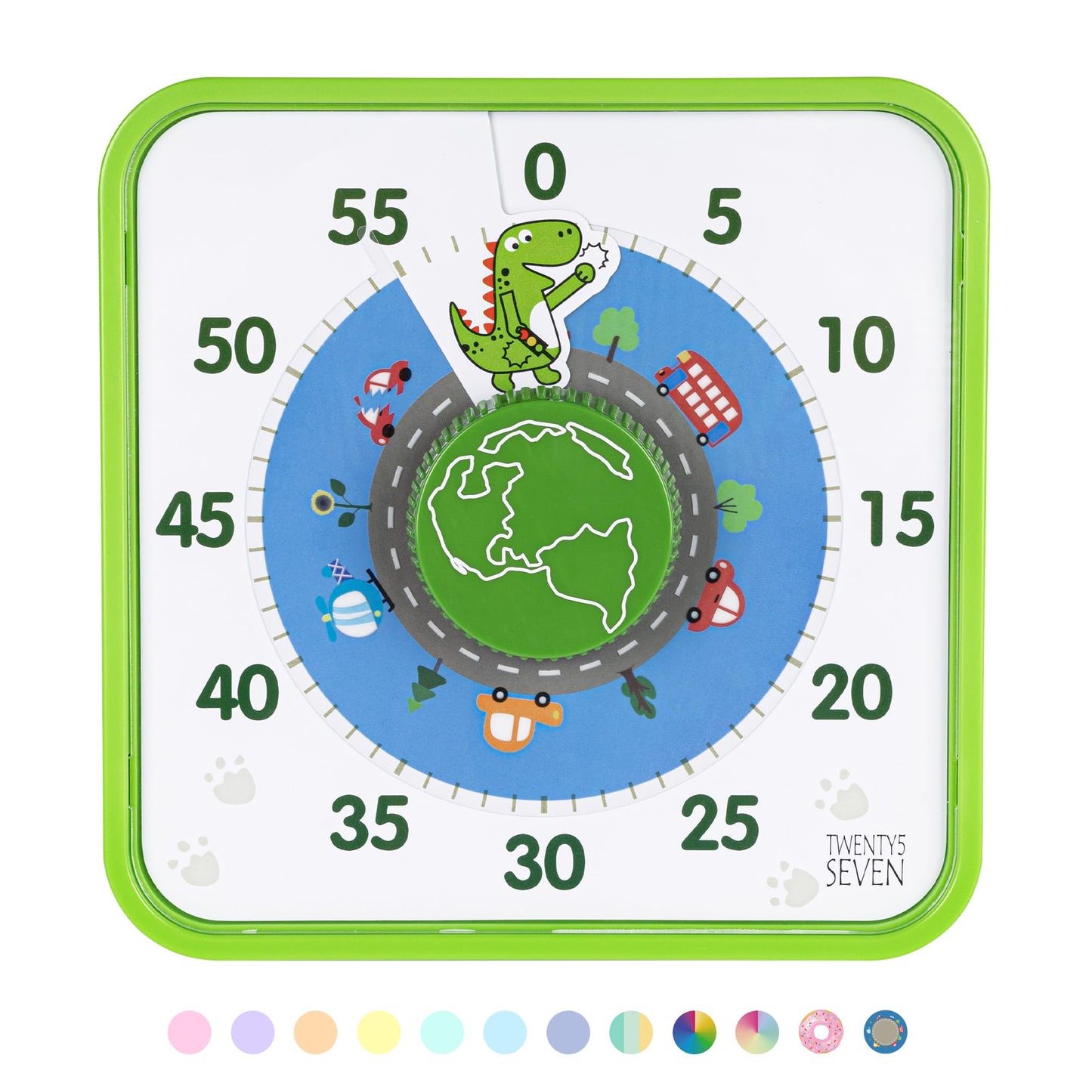 TWENTY5 SEVEN Countdown Timer 7.5 inch; 60 Minute 1 Hour Visual Timer – Classroom Teaching Tool Office Meeting, Mechanical Countdown Clock for Kids Exam Time Management Magnetic, Colorful