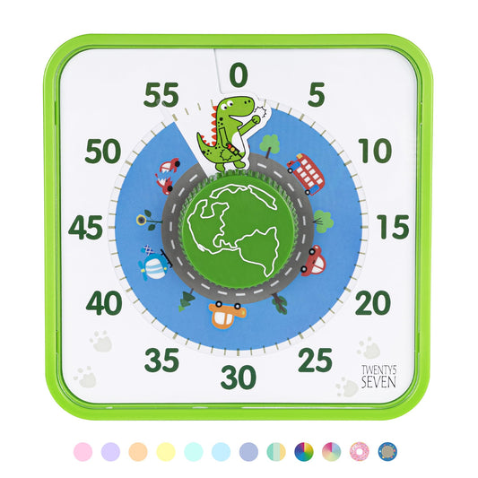 TWENTY5 SEVEN Countdown Timer 7.5 inch; 60 Minute 1 Hour Visual Timer – Classroom Teaching Tool Office Meeting, Mechanical Countdown Clock for Kids Exam Time Management Magnetic, Colorful