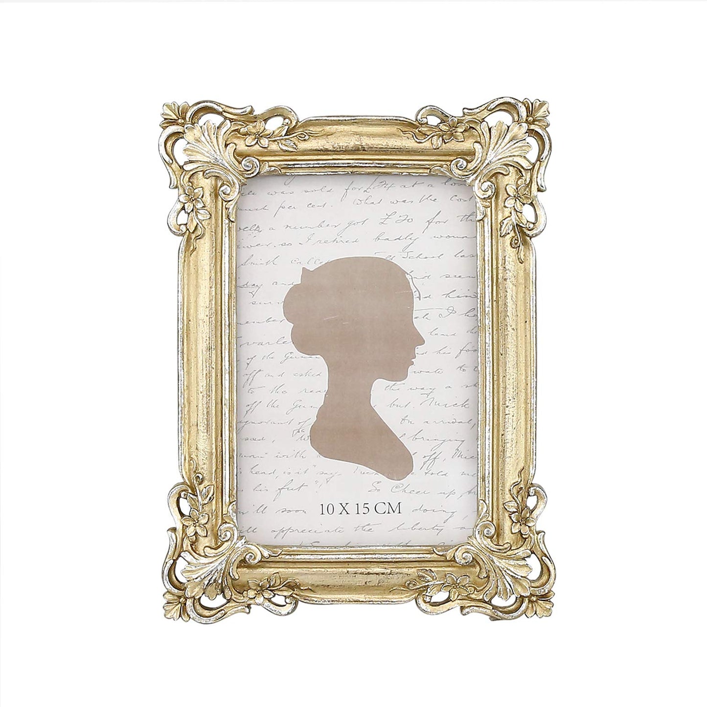Sunlit Vintage Picture Frame 4x6 Inch, Luxury Antique Photo Frames with Glass Front, Photo Display, Tabletop Wall Hanging, Gift Ideas