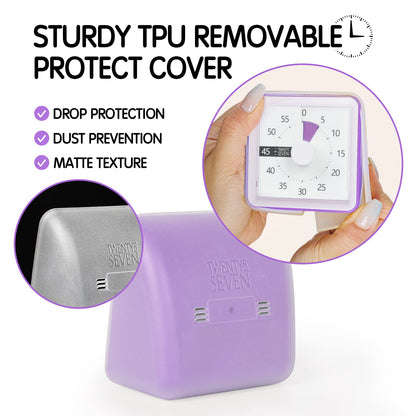 Visual Timer with Protective Case, 60-Minute Countdown Timer for Kids Autism ADHD Classroom Home Office, Countdown Clock for Teaching Work Meeting Time Management, Navy Blue/Colorful