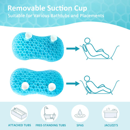 Bath Jello Gel Bath Pillow – Ergonomic Lumbar Support for Bathtub Comfort