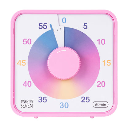 TWENTY5 SEVEN Countdown Timer 7.5 inch; 60 Minute 1 Hour Visual Timer – Classroom Teaching Tool Office Meeting, Mechanical Countdown Clock for Kids Exam Time Management Magnetic, Colorful