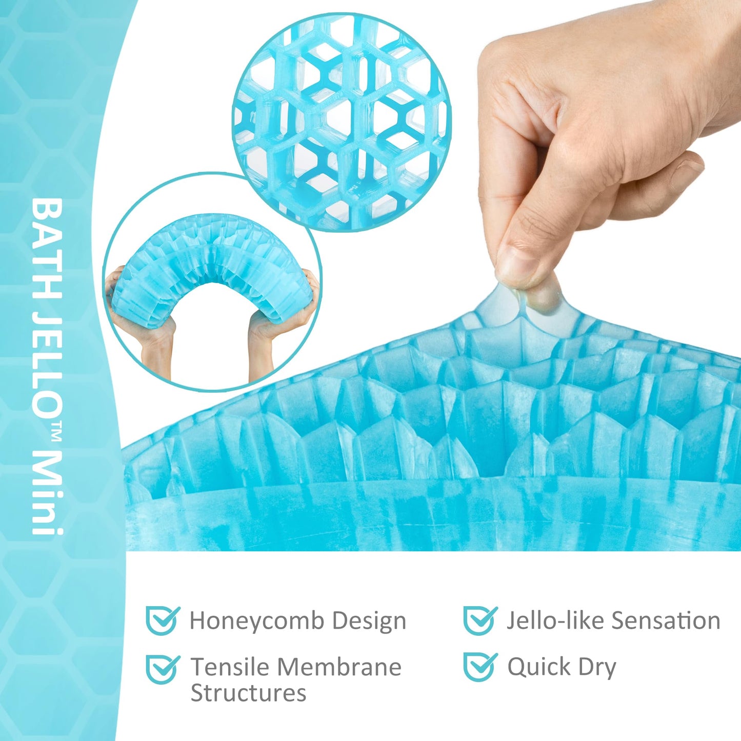 Bath Jello Gel Bath Pillow – Ergonomic Lumbar Support for Bathtub Comfort