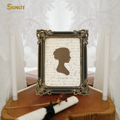 Sunlit Vintage Picture Frame 4x6 Inch, Luxury Antique Photo Frames with Glass Front, Photo Display, Tabletop Wall Hanging, Gift Ideas