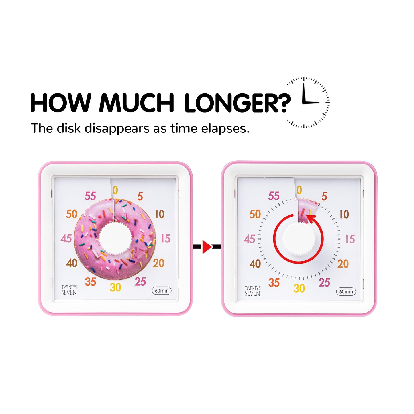 Visual Timer with Protective Case, 60-Minute Countdown Timer for Kids Autism ADHD Classroom Home Office, Countdown Clock for Teaching Work Meeting Time Management, Navy Blue/Colorful