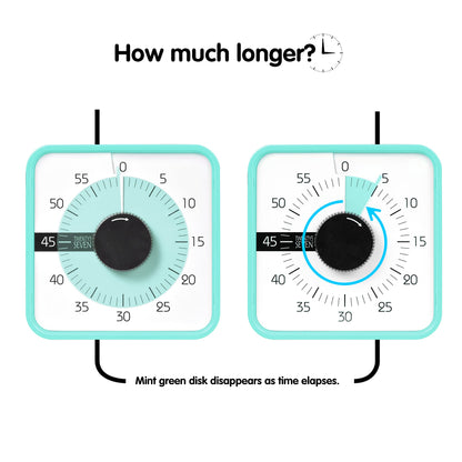 TWENTY5 SEVEN Countdown Timer 7.5 inch; 60 Minute 1 Hour Visual Timer – Classroom Teaching Tool Office Meeting, Mechanical Countdown Clock for Kids Exam Time Management Magnetic, Colorful