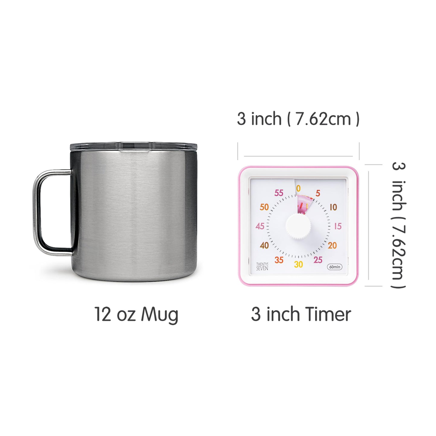 Visual Timer with Protective Case, 60-Minute Countdown Timer for Kids Autism ADHD Classroom Home Office, Countdown Clock for Teaching Work Meeting Time Management, Navy Blue/Colorful