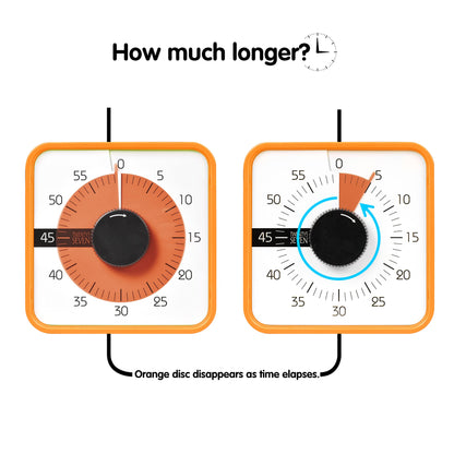 Visual Timer 7.5 inch, 60-Minute Countdown Timer for Kids Classroom Teaching Tool Office Meeting, Mechanical Countdown Clock for Exam Time Management Magnetic Kitchen Timer, Purple