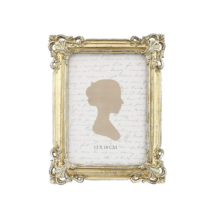 Sunlit Vintage Picture Frame 4x6 Inch, Luxury Antique Photo Frames with Glass Front, Photo Display, Tabletop Wall Hanging, Gift Ideas