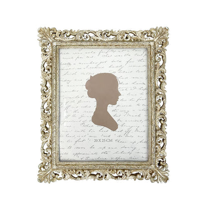 Sunlit Vintage Picture Frame 4x4 Inch, Luxury Antique Square Photo Frames with Glass Front, Photo Display, Tabletop Wall Hanging, Gift Ideas, Antique Gold Silver