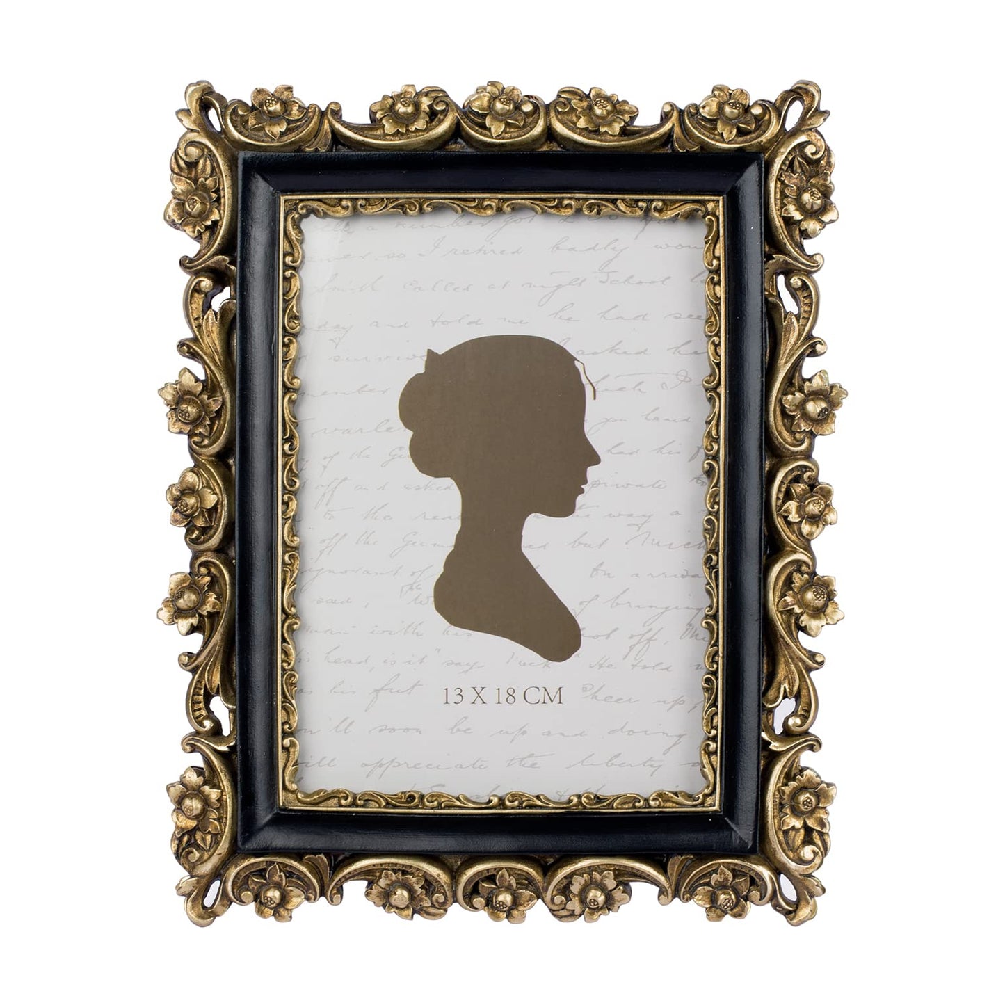 Sunlit Vintage Picture Frame 5x7 Inch, Luxury Antique Photo Frames with Glass Front, Photo Display, Tabletop Wall Hanging, Gift Ideas, Gold and Brown