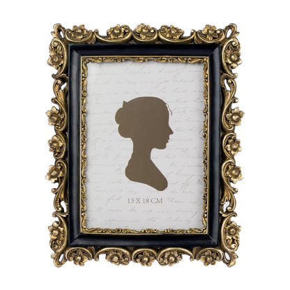 Sunlit Vintage Picture Frame 5x7 Inch, Luxury Antique Photo Frames with Glass Front, Photo Display, Tabletop Wall Hanging, Gift Ideas, Gold and Brown