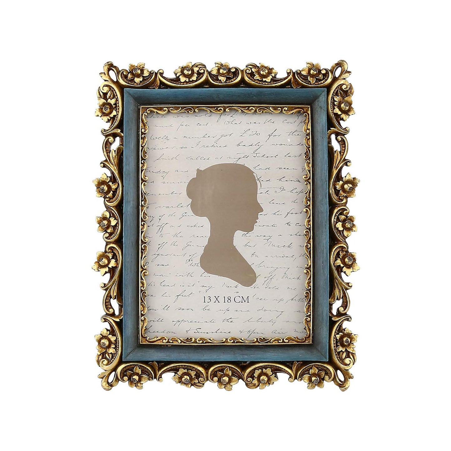 Sunlit Vintage Picture Frame 5x7 Inch, Luxury Antique Photo Frames with Glass Front, Photo Display, Tabletop Wall Hanging, Gift Ideas, Gold and Brown