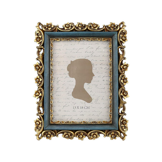 Sunlit Vintage Picture Frame 5x7 Inch, Luxury Antique Photo Frames with Glass Front, Photo Display, Tabletop Wall Hanging, Gift Ideas, Gold and Brown