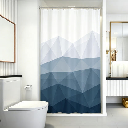 Sunlit Designer Popular Shower Curtain, Ombre Blue Fabric Contemporary Shower Curtains for Bathroom Décor